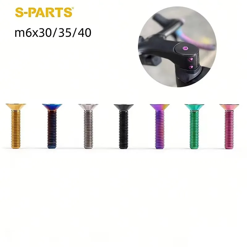 Juego de manillares para bicicleta S-parts, tornillo de titanio M6x30 M6x35 M6x40 para Specialized Sl8, Garmin, Pinarello Universal