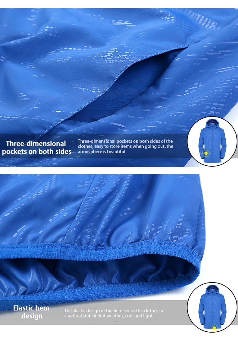 LNGXO Herren Damen Wanderjacke Unisex Wasserdicht Schnell trocknend Camping Windjacke Outdoor Trekking Klettern Regenmantel Anti-UV-Kleidung – Detail 22