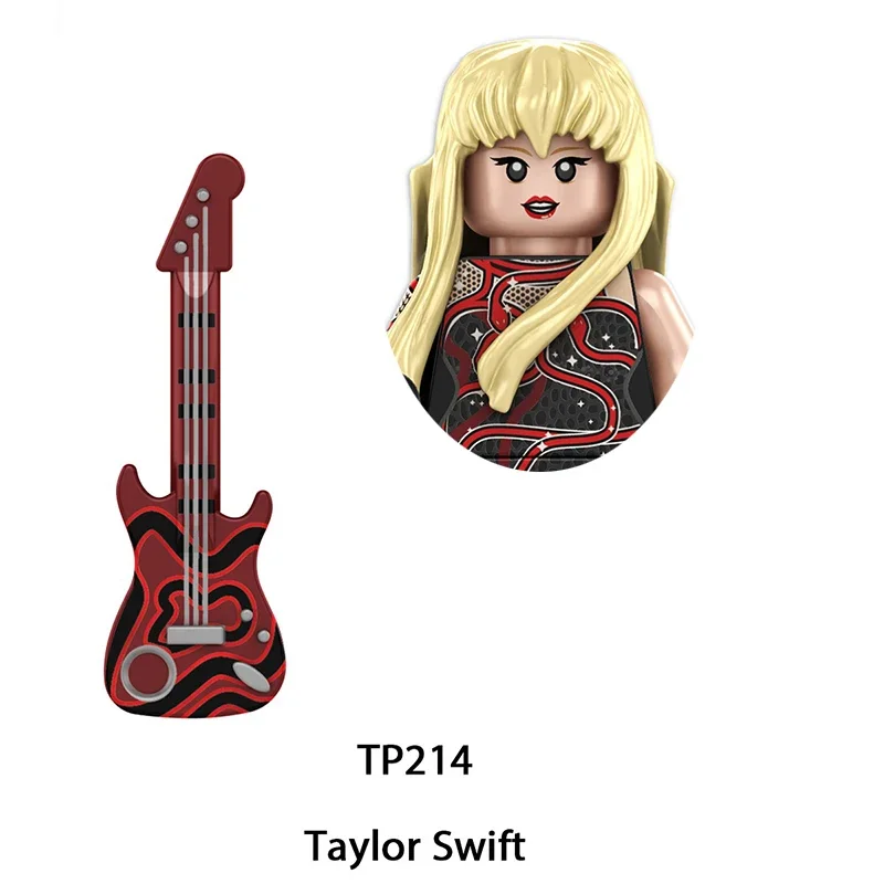 Taylor Swift bonecas de bloco de construção, Figuras de ação Anime, Cute Cartoon Singer, Image Puzzle, Assembly Toy Bricks, TP1026