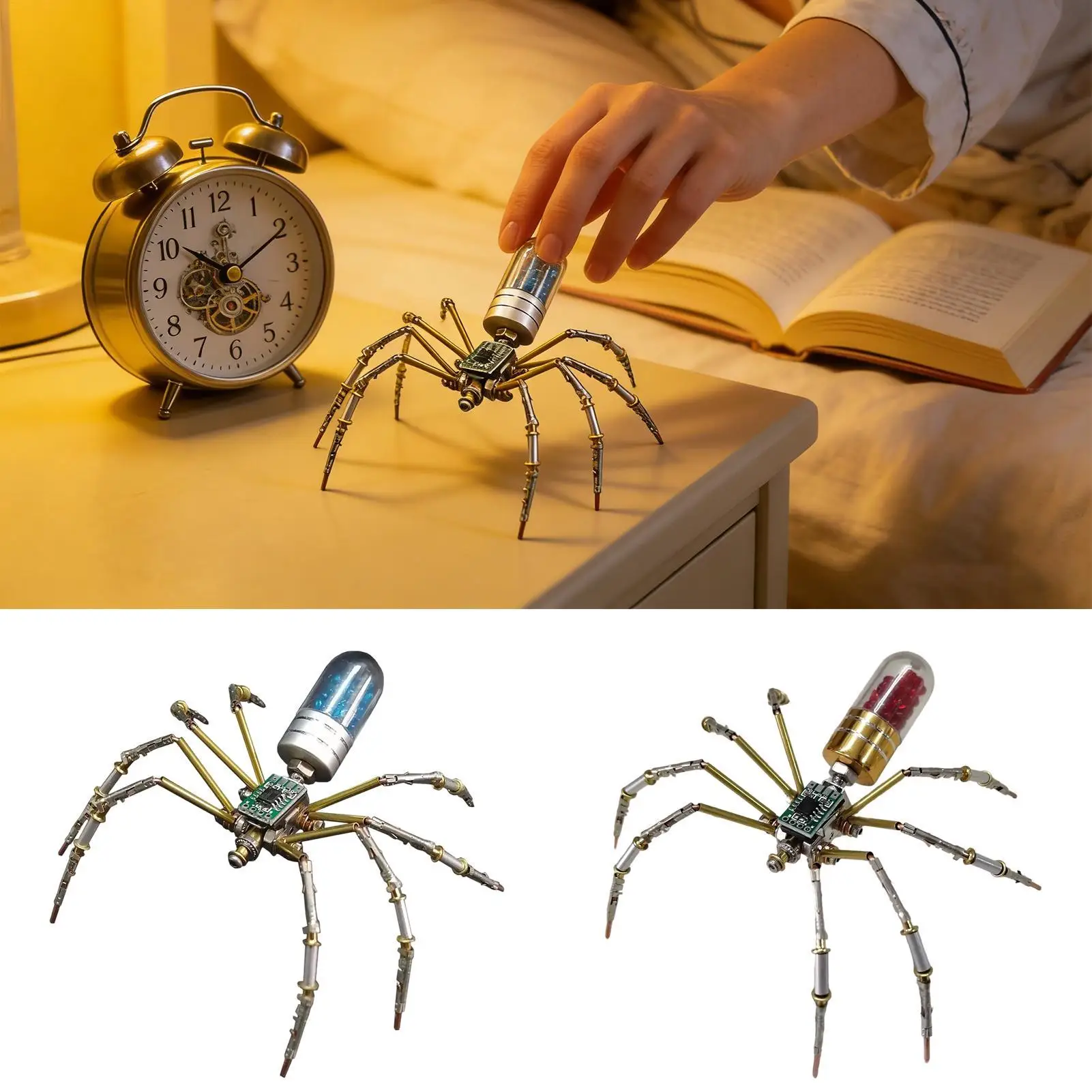 Modello di ragno in metallo 3D Puzzle meccanico fatto a mano in metallo Modello di ragno Kit per hobby per giochi da tavolo Attività scolastiche Tempo libero Casa