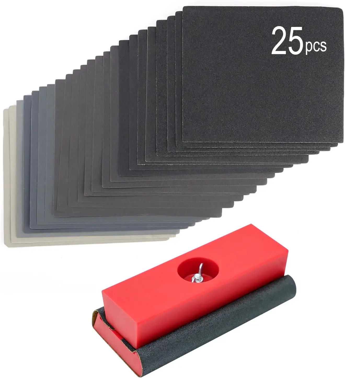 25pcs Sanding Blocks with Grit 120-3000 for Woodworking, Auto Body, and Furniture Smoothing Hand Tool