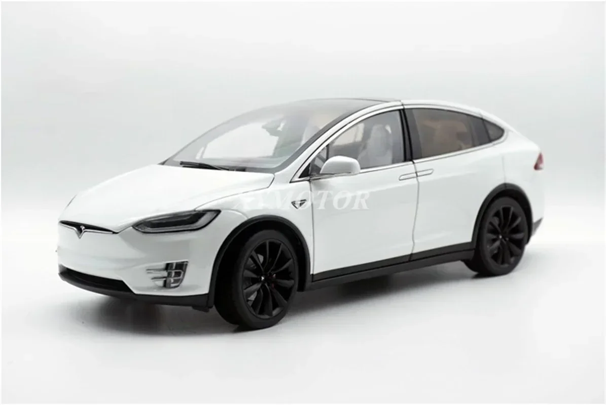 1/18 For Tesla Model X P100D SUV Diecast Model Car White/Gray Kids Toys Gift Display Collection Ornaments