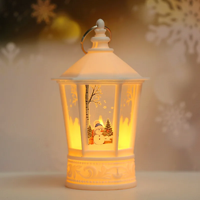 Christmas Candlestick Lamp LED Little Night Lamp Old Man Snowman Christmas Tree Ornaments Hanging New Year Navidad Christmas