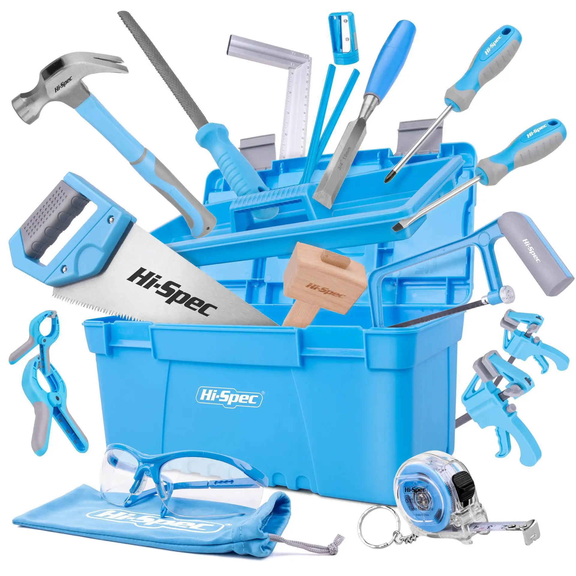 

25-Piece set of children's woodworking DIY toolbox, multi-functional household handmade set, finished product gift ideas