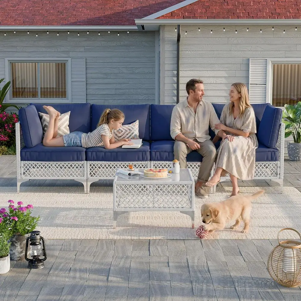 

Patio Contion Set, 5 Piece Outdoor Sectional Soa Set with Coee Table, Outdoor Wicker urniture Set, or Small Patio, Balcony