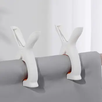 대형 비치 타월 클립 플라스틱 토끼 귀 모양 의류 건조 클립, 고정 방풍 의류 페그, 이불 걸이식 클립