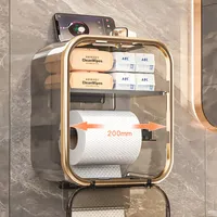 Toilet Paper Holder Tissue Holder Wall Mounted Phone Tissue Holder Waterproof Non Perforated Bathroom Storage Holder