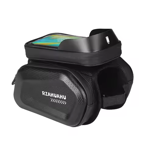 Bicycle Front Beam Bag Front Tube Cycling Bag Bicycle Waterproof Phone Case Holder Touchscreen Waterproof Saddle Bag Accessories