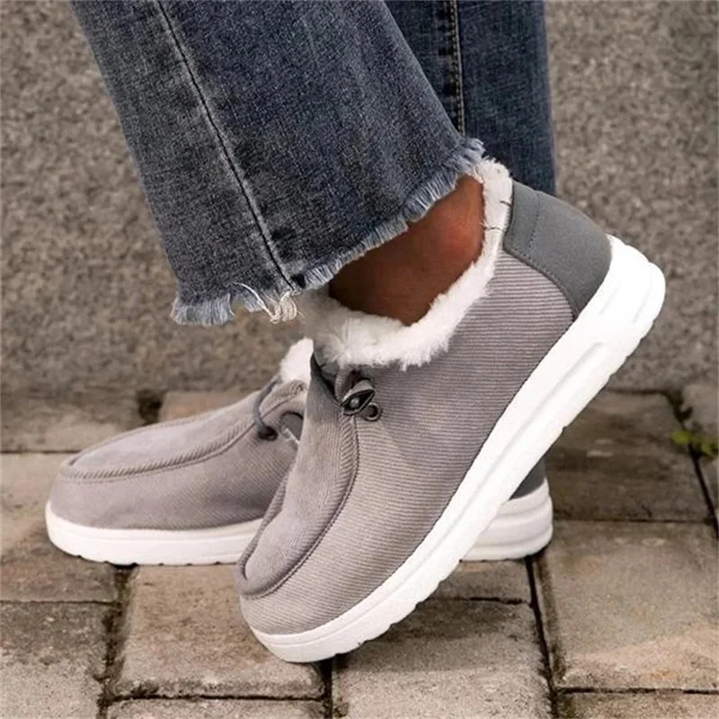 Women's Winter Boots 2022 Warm Plush Velvet Ankle Snow Boots Lace Up Soft Winter Sneakers Comfortable Cotton Shoes for Women