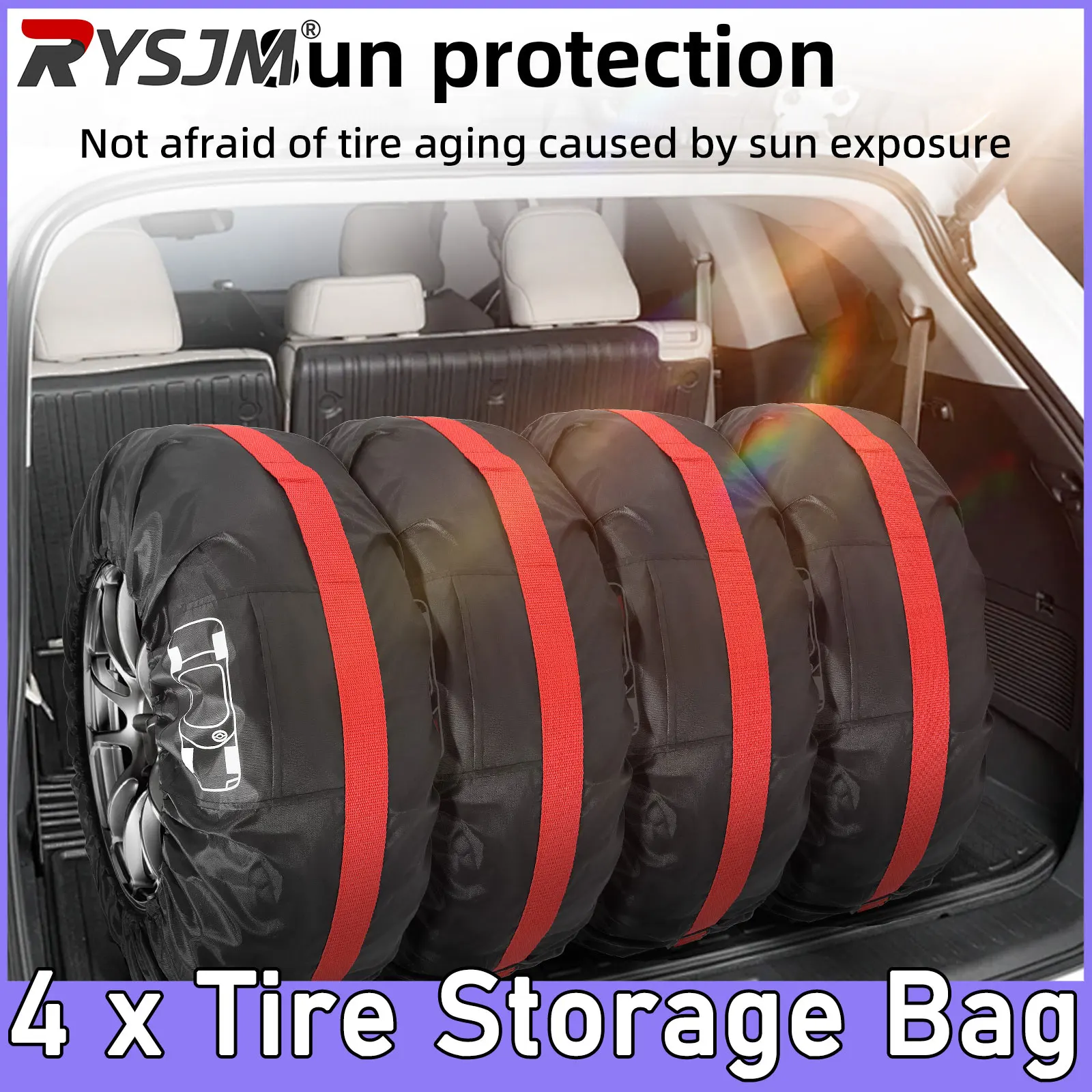    4 Fundas Protectoras para Neumáticos, Impermeables y a Prueba de Polvo, Tamaños S/L, Universales, para Autos, Fundas de Poliéster para Ruedas de Vehículos, Portátiles