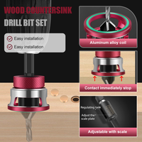 4Pcs Counter sink Drill Bit Set for Wood 8mm and 10mm Shank HSS-M2 Wood Screw Drill Router Bits Hole Punch Woodworking Tools