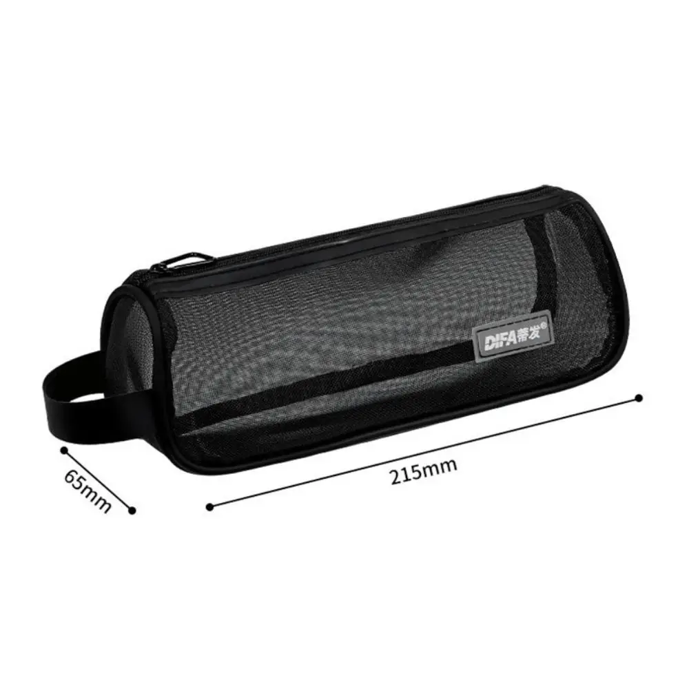 New Mesh Pen Bag U-shaped Stable Base Transparent Stationery Bag Large Capacity Stationery Organizer Students
