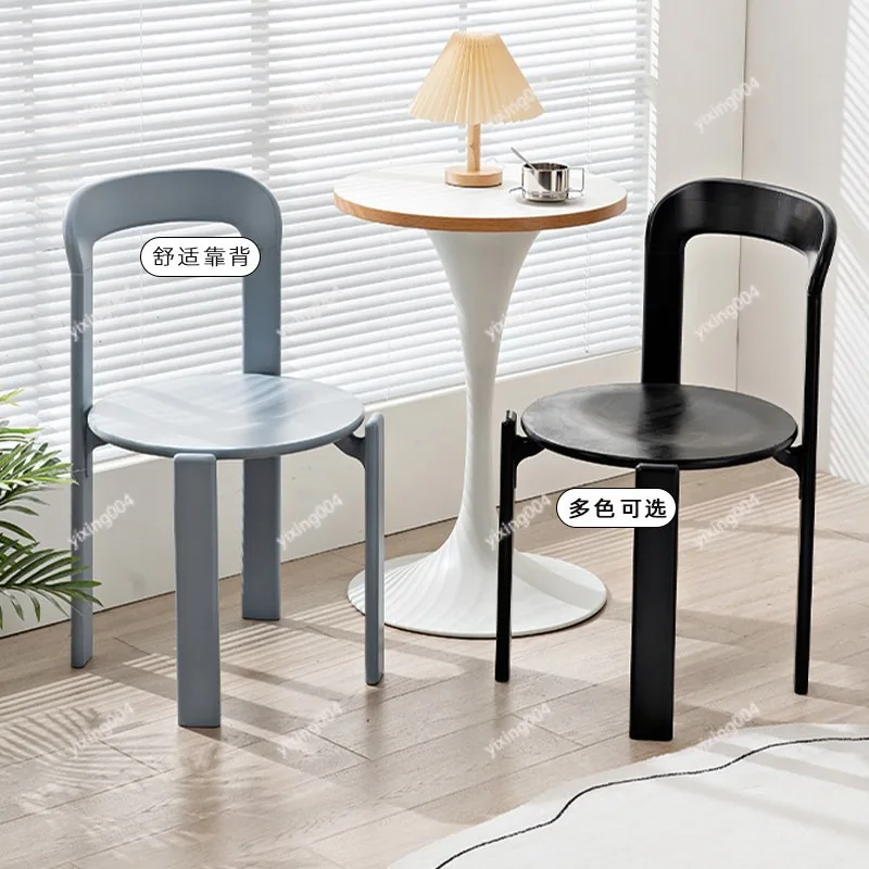 Retro Solid Wood Dining Chair Armless Backrest Chair for Home Study Living Room