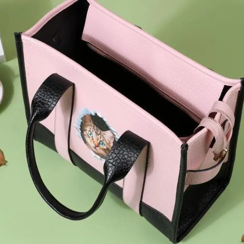 Luxury Handbag 2023 New High Capacity Pu Cat Head Trend Fashion One Shoulder Women's Bag Crossbody Handheld Tote Bag