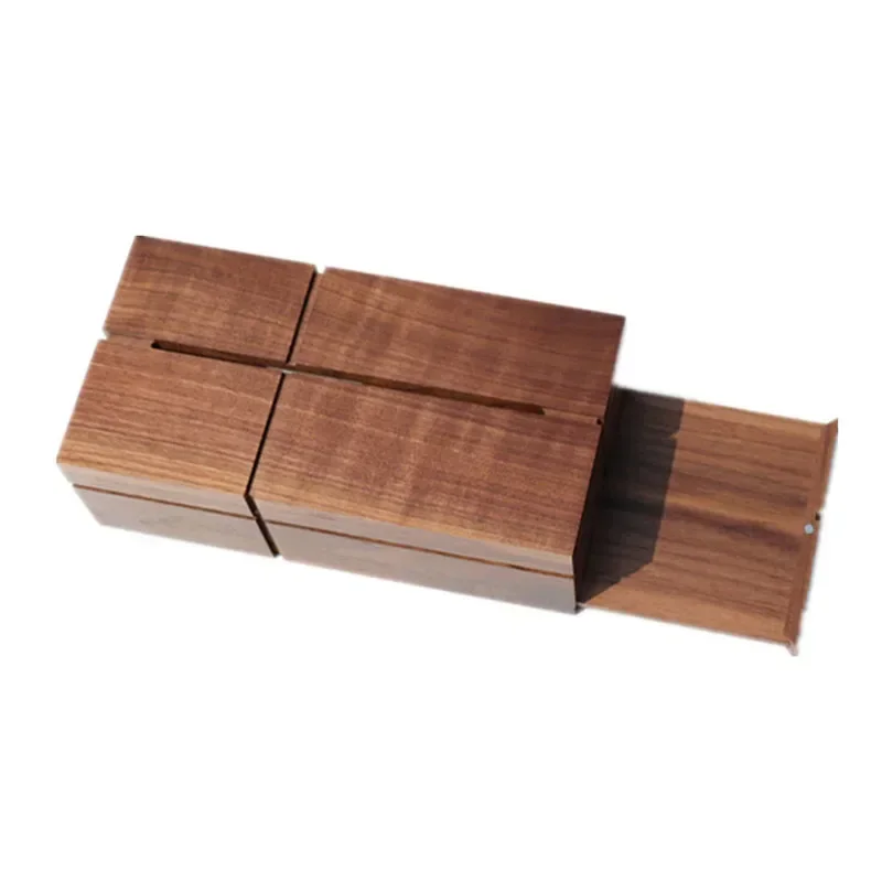 

Держатель для салфеток из черного ореха, коробка для бумажных полотенец, настольный органайзер для салфеток для гостиной, кофейного столика, украшение для дома