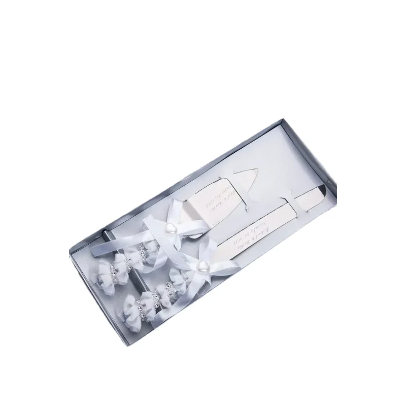 

Персонализированный набор ножей Ivy Love и серверных ножей для торта для свадебной вечеринки, поставщик декора, роскошные наборы посуды, серые, устойчивые