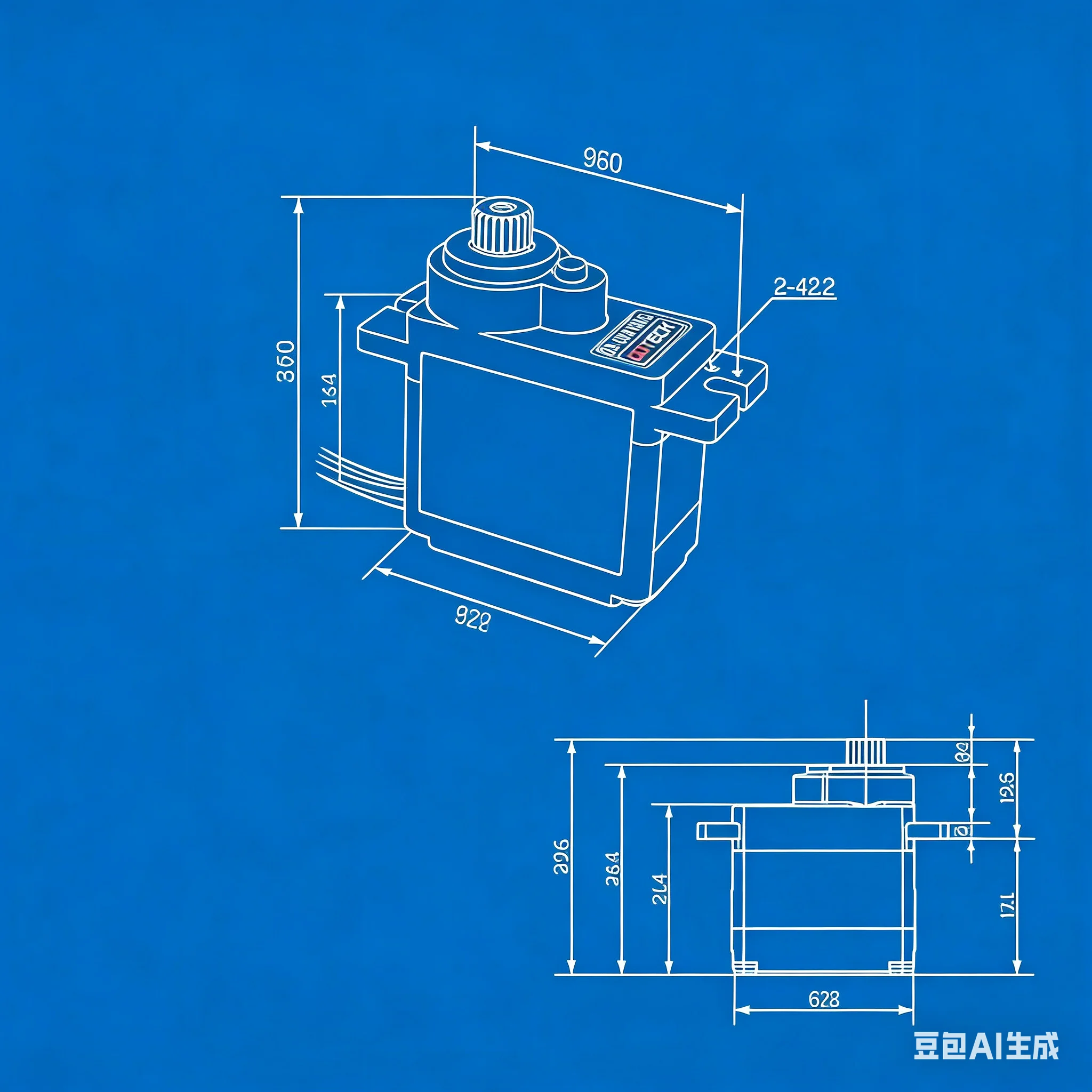 D9018MG 9g Servo 2.2 عزم دوران كامل ميتال جير أجهزة رقمية (2 قطعة) #5