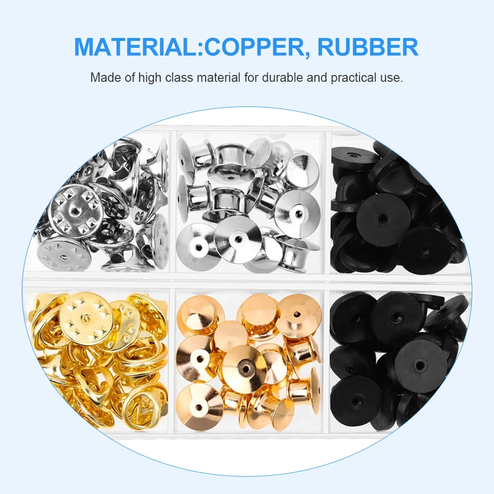 

84pcs Metal Backs DIY Crafts Easy Replacement Badge Holders Clutch Multi Function Pin Keeper Pins Brooch Keepers Jewelry