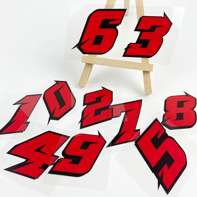 

Red 0123456789 Number Car Motorcycle Stickers Motorbike Fuel Tank Side Panels Scooter Helmet DIY Moto Fashion Vinyl Decals
