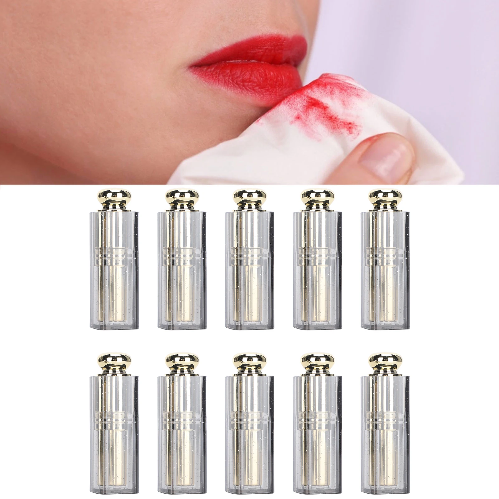 10pcs rossetto tubo vuoto balsamo per le labbra fai da te contenitore riutilizzabile imballaggio bottiglia di strumenti cosmetici in ABS