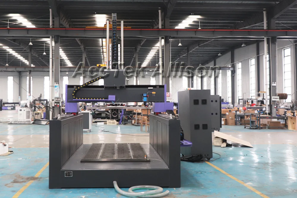 AccTek-enrutador CNC para tallado en madera, 4x8, 1325, 800mm, pórtico Atc, 4 ejes, enrutador de madera con husillo giratorio