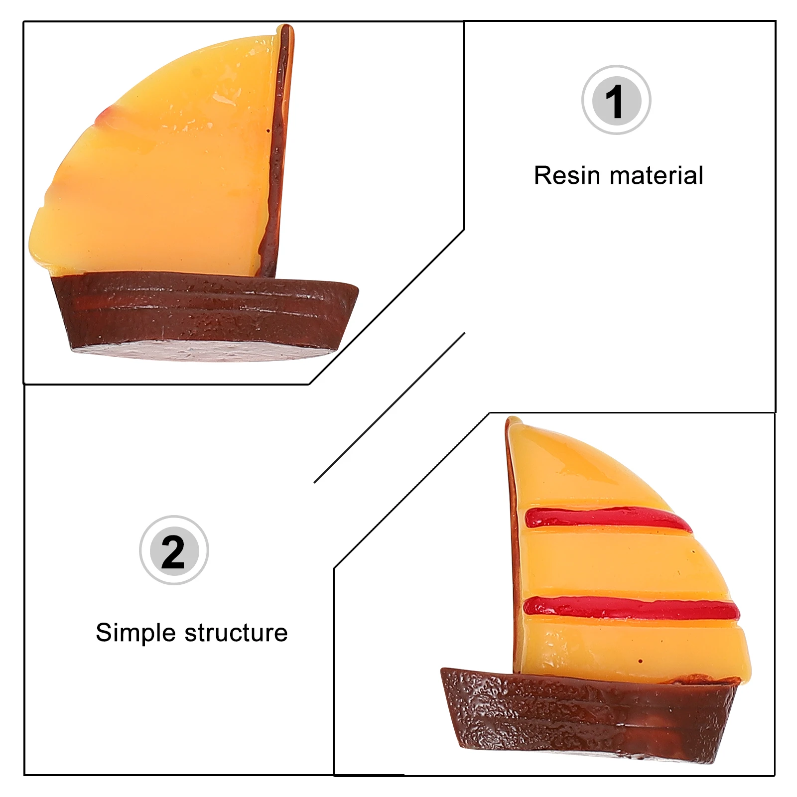 

Miniature Sailboat Ornaments Realistic Resin Craft Models Fish Tank Pot Decoration Mini Sailboat Models Fish Tank Decor