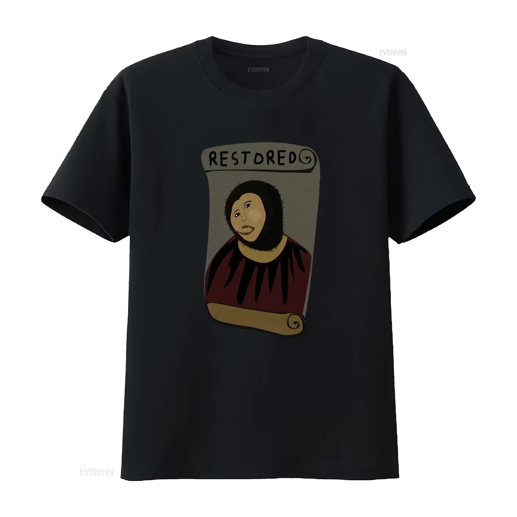 Ecce Homo T Shirt Jesus Art Restoration Fail Jersey  vintage Washed Breathable Unisex fashion graphic streetwear Stylish Soft