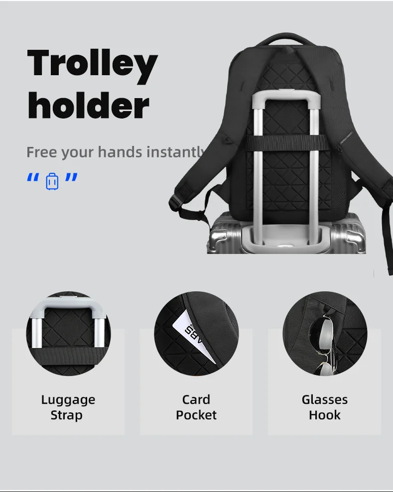 HK Neuer Design-Reiserucksack für Herren, großer Business-Rucksack für Arbeit, Pendeln, wasserdichte Oxford-Rucksäcke, 17-Zoll-Laptoptaschen mit USB – Detail 11