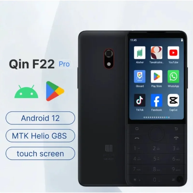 QIN F22 pro F21 Pro smart button phone bluetooth wifi touch screen, 4G, hotspot google play hebrew keypad