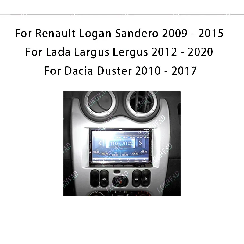 9 inch Android Car Radio frame Renault Logan Sandero 2009 - 2015 For Lada Largus Lergus 2012 - 2020 2din Stereo GPS Fascia