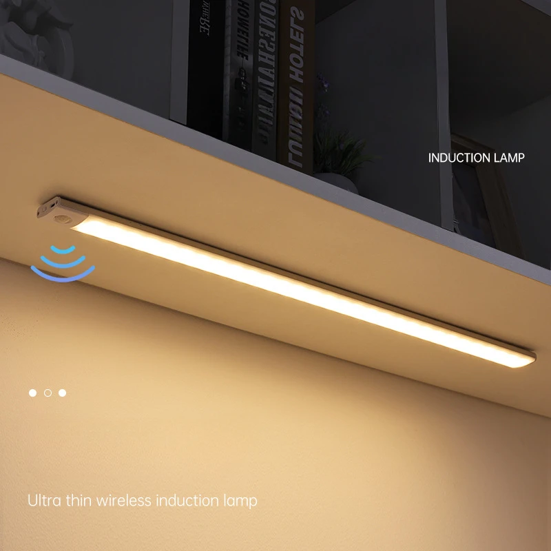 Ultra-thin Intelligent Human Body Induction LED Light Long-strip Magnetic Adsorption Self-adhesive Wall Lamps Strip for Wardrobe