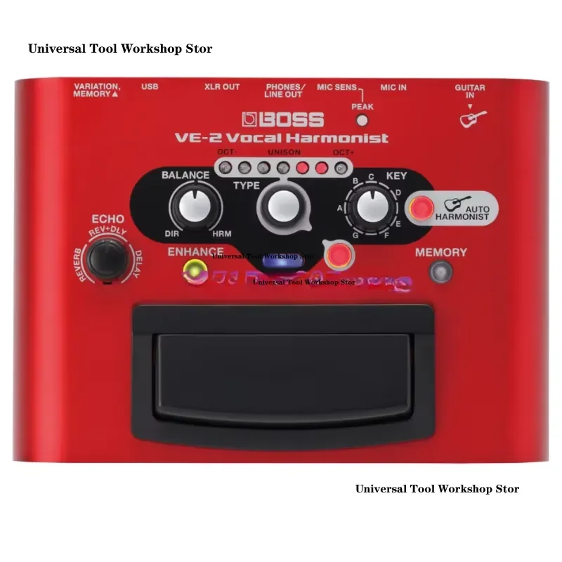 VE-2 Vocal Portable Battery-Powered Stompbox High-Quality Reverb Delay for Concert Stages and Street Performances