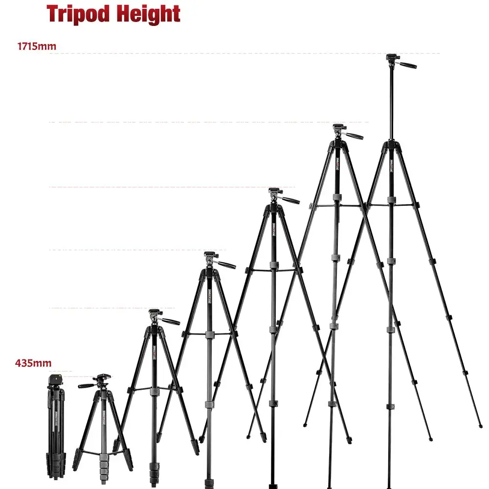 Imagem -05 - Kingjoy-tripé Telefone Portátil para Canon Nikon Sony Câmera Iphone Fotografia de Viagem 360 ° Seção Tripé Alumínio 170 Centímetros
