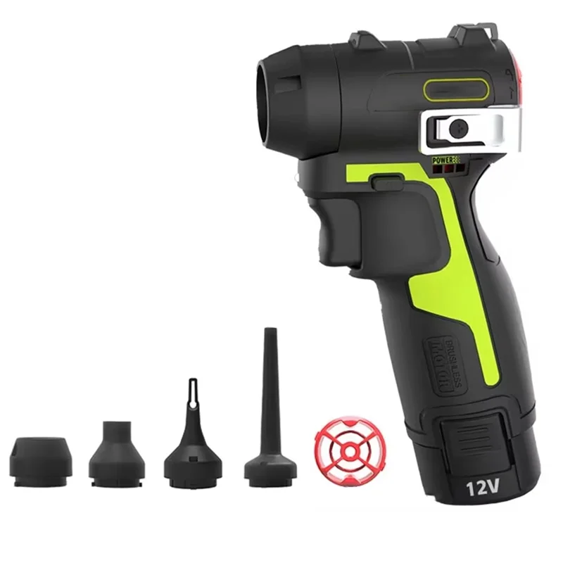 Power Tools Blower Cordless Rechargeable 190W Max 130000Rpm 2.4N For Worx 12V Green Battery(Not Included) Screwdriver-Y47A