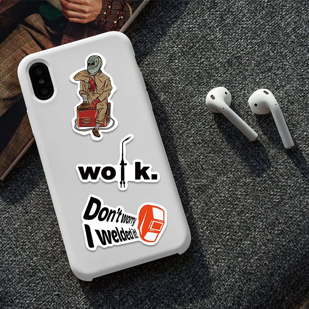 50PCS Welding Worker Stickers Cartoon Graffiti Decals For Laptop Phone Suitcase Skateboards Notebook Refrigerator Stickers Toy - Image 5
