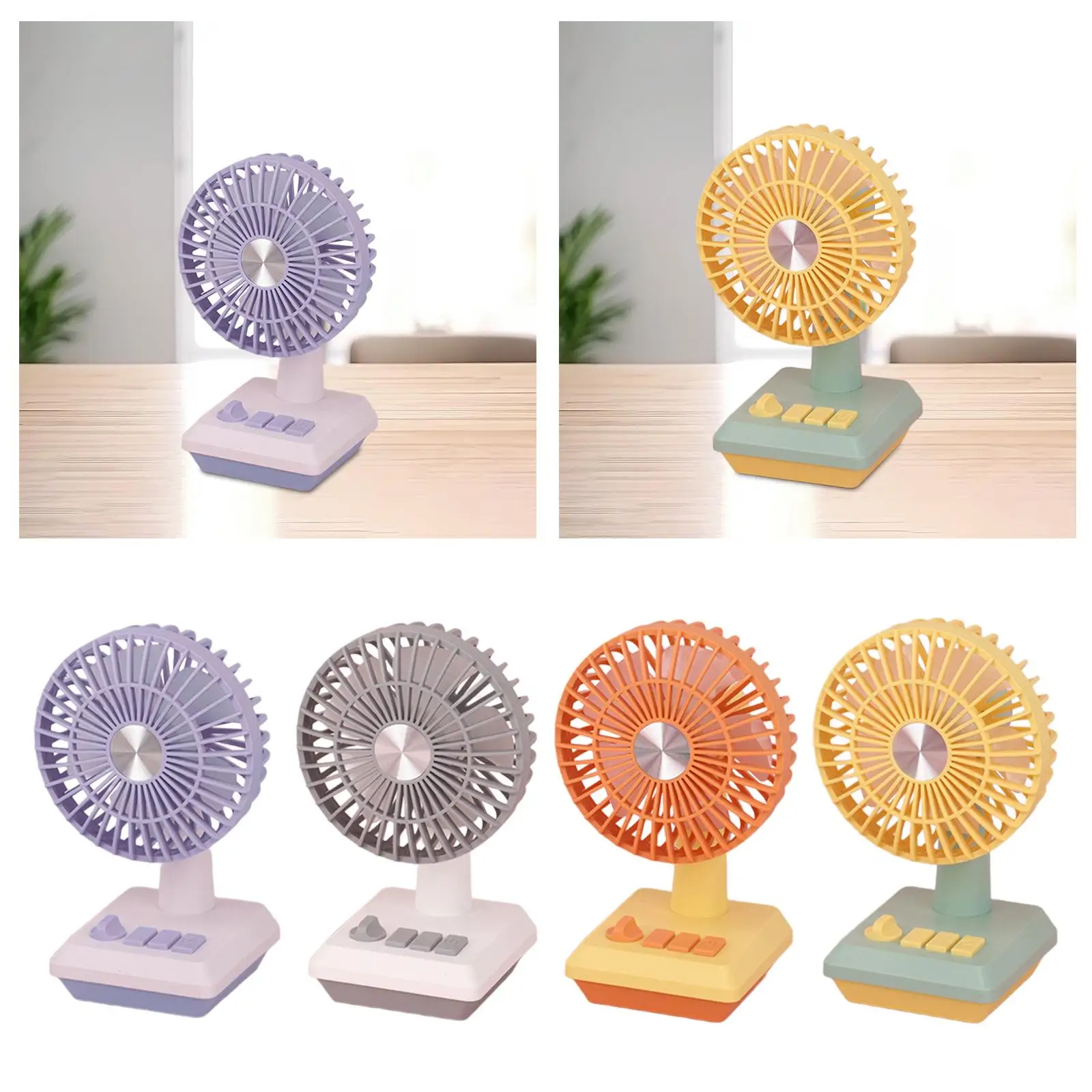 Handheld Fan with Night Light Angle Adjustable 2 Speeds Adjustment Desk Fan Portable Fan for Outdoor Camping Travel Work Hiking