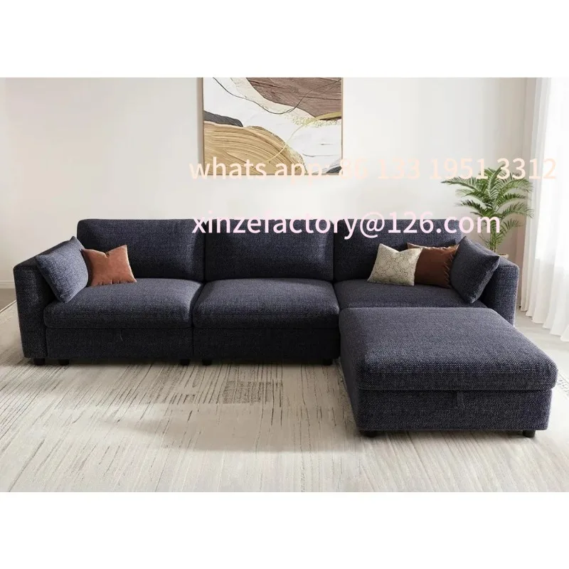 

Customizable Modular Sectional Sofa Couches for Living Room, 113" L Shaped Sofa with Adjustable Backrest,Oversize Couch Down Fil