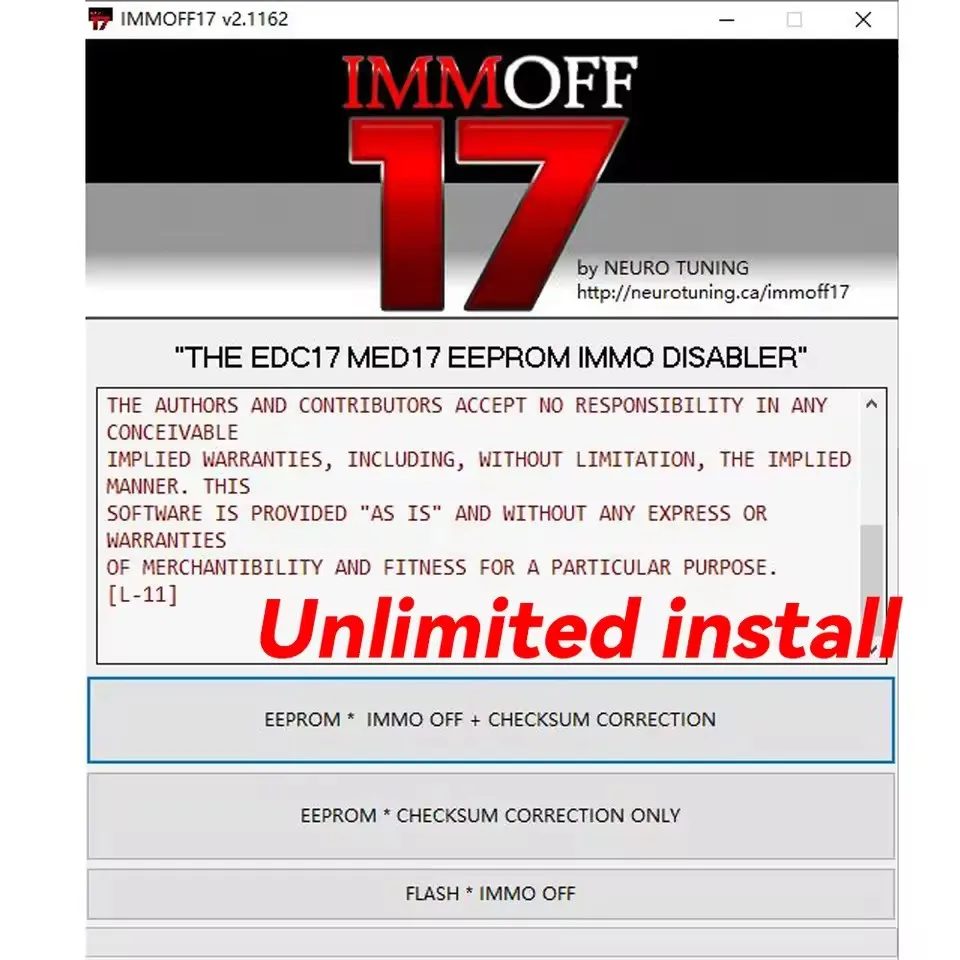 Newest IMMOFF17 Software EDC17 Immo off ECU Program NEUROTUNING Unlimited Install Immoff 17