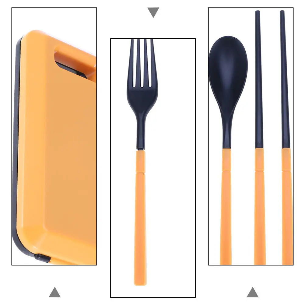 2Sets Folding Flatware Sets Health Safe ABS Plastic Cutlery Kit Portable Compact Tableware Set for Business Trip Travel Home Use