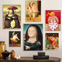 Famous Fernando Botero Dacing Anime Posters Sticky HD Quality Wall Art Retro Posters for Home Kawaii Room Decor