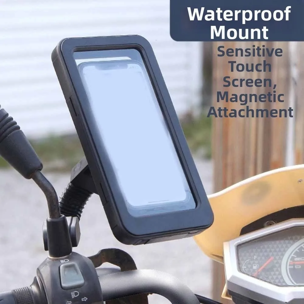

Waterproof Bike Phone Holder Stable Mount Magnetic Design Phone Navigation Holder Adjustable Support 360° Swivel