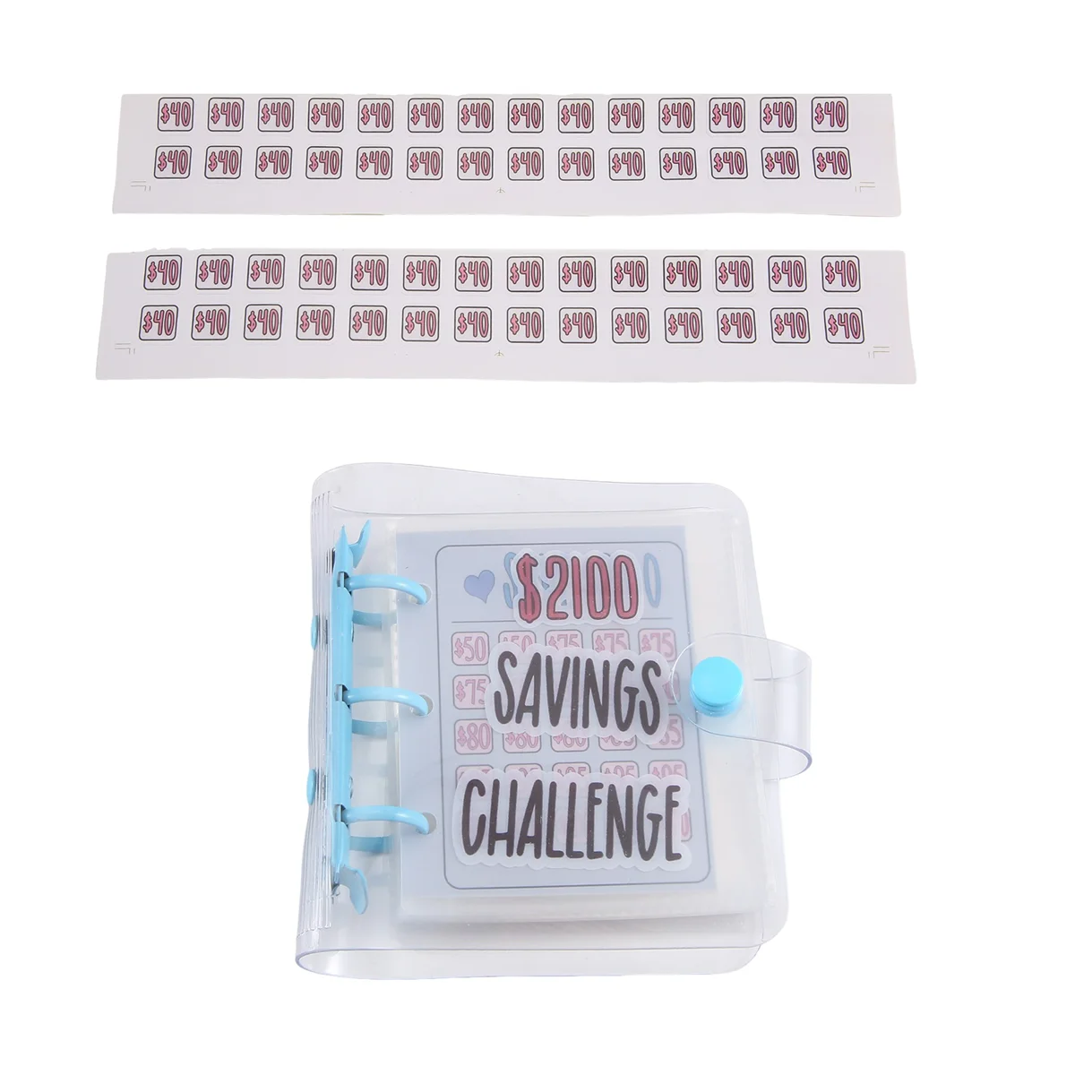 Binder tantangan hemat 2100, Binder anggaran Mini mirip uang dengan amplop uang biru