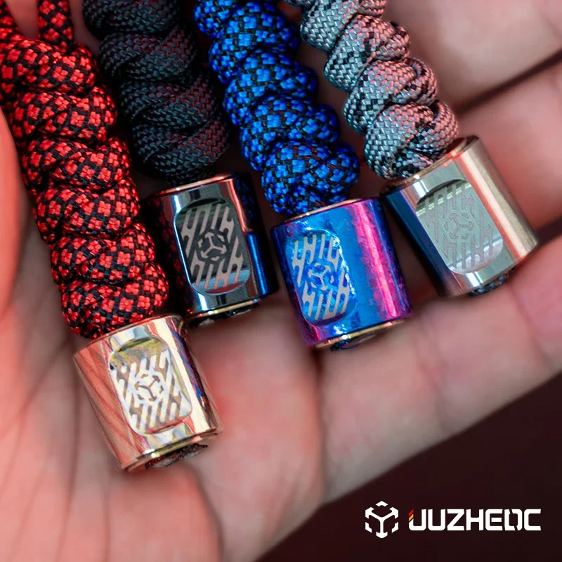 

EDC Titanium Damascus Copper Zirconium Mechanical Knife Beads Fidget Ring Push Slider Metal Mini Fun Stress Toys Tools