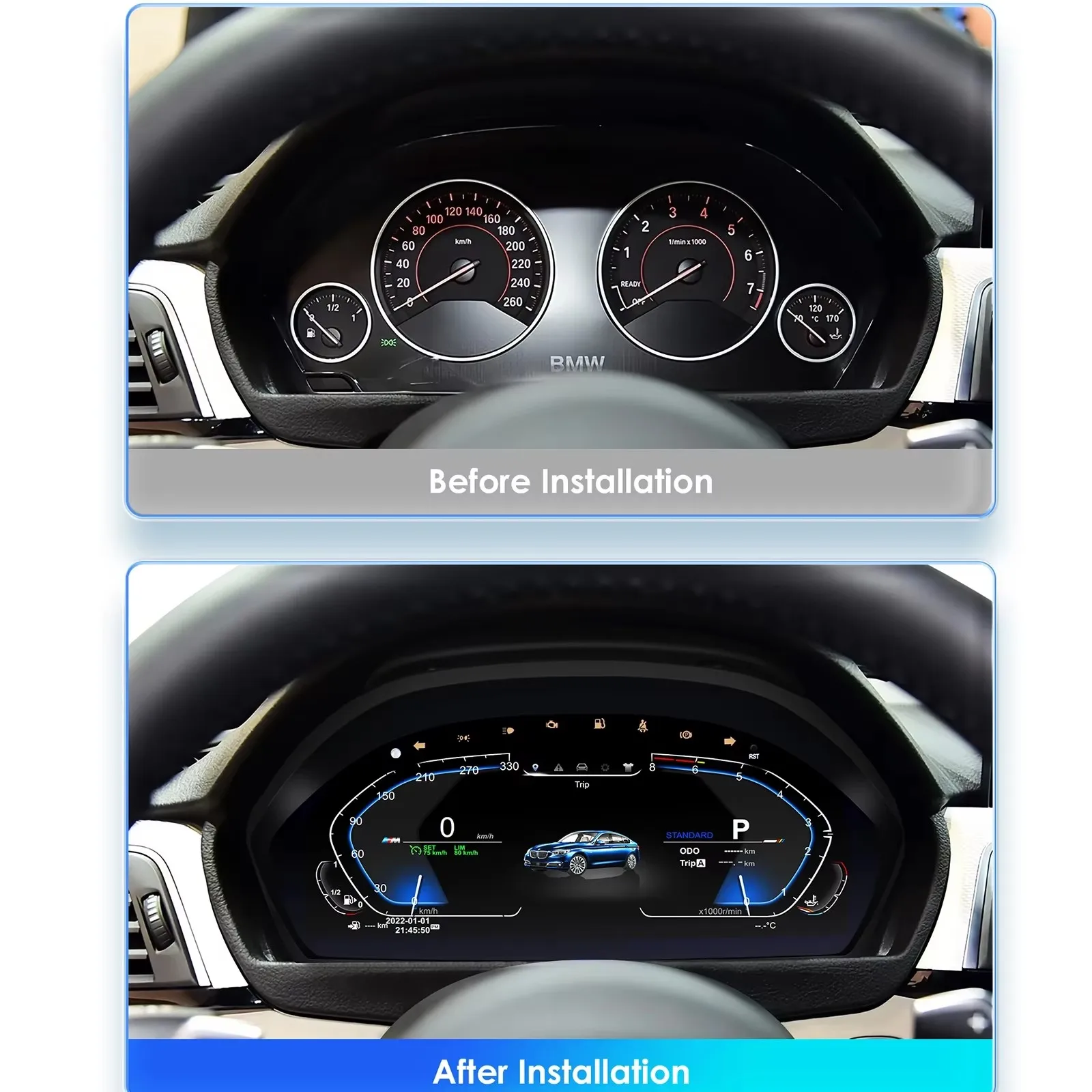 12.3'' LCD Digital Cluster Instrument For BMW 3 Series E90 E91 E92 E93 2005 2006-2012 Dashboard Meter Cockpit Voor Speedometer
