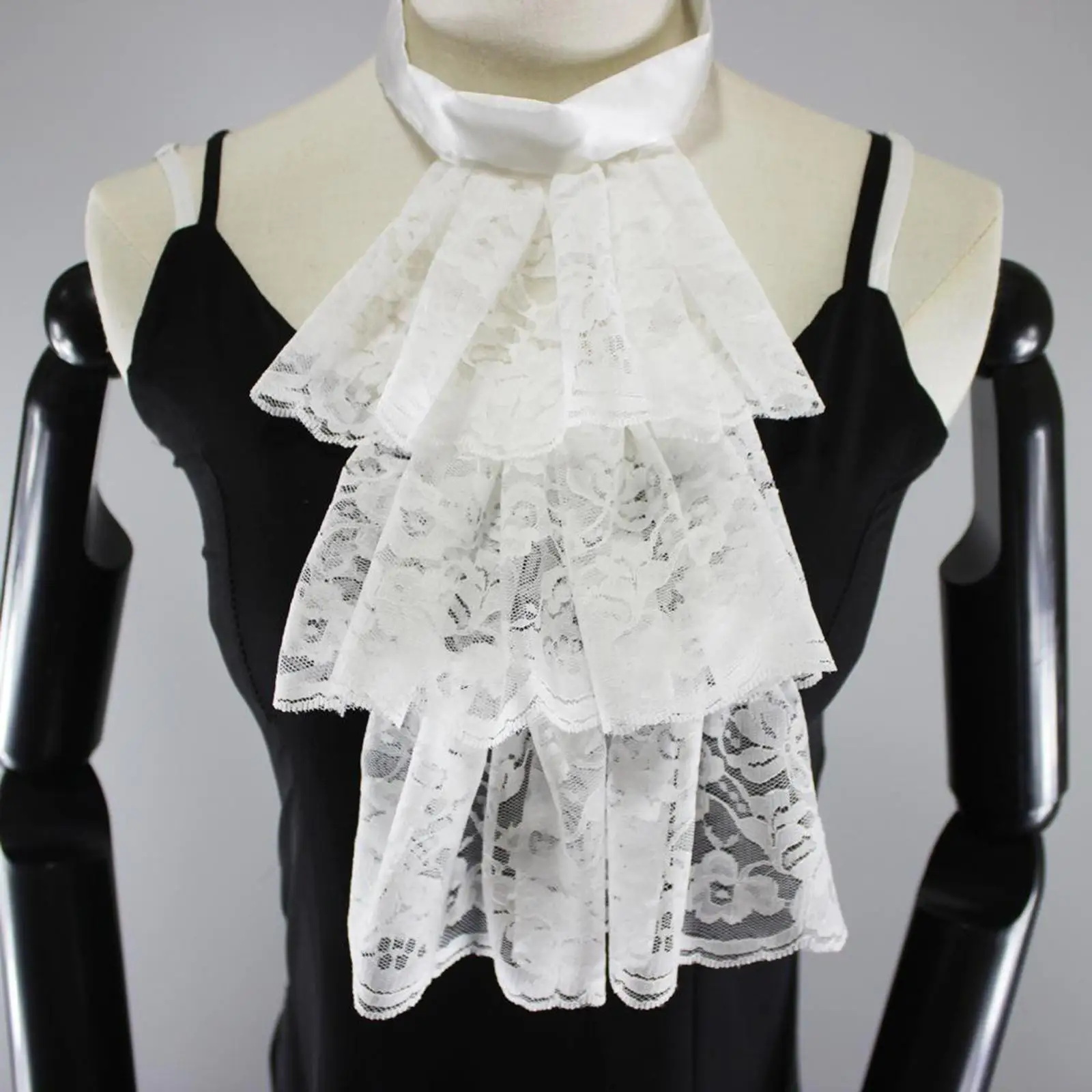 Women's lace tie violian steampunk frills fake false collar half shirt