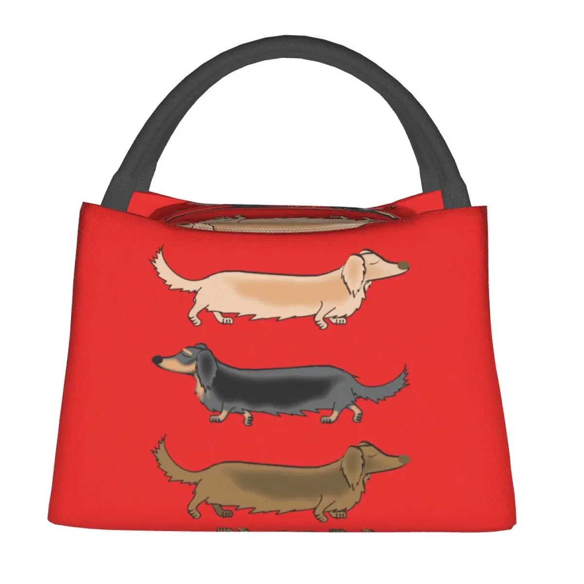 

Kawaii Dachshund Dogs Lunch Bag Animals Print Picnic Lunch Box For Child Aesthetic Thermal Tote Handbags Oxford Cooler Bag