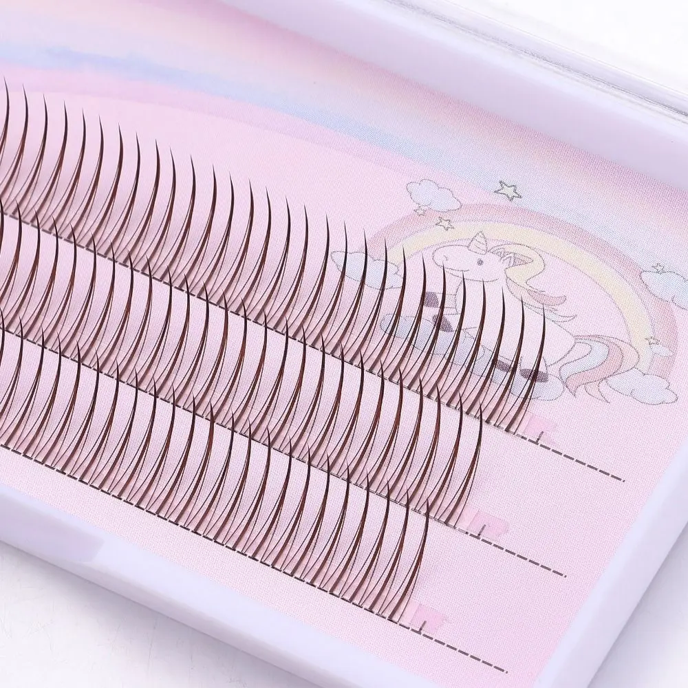 Black Brown A Shape Premade Eyelashes Makeup Individual Lashes Cluster Spikes Lash Wispy Fluffy False Eyelashes