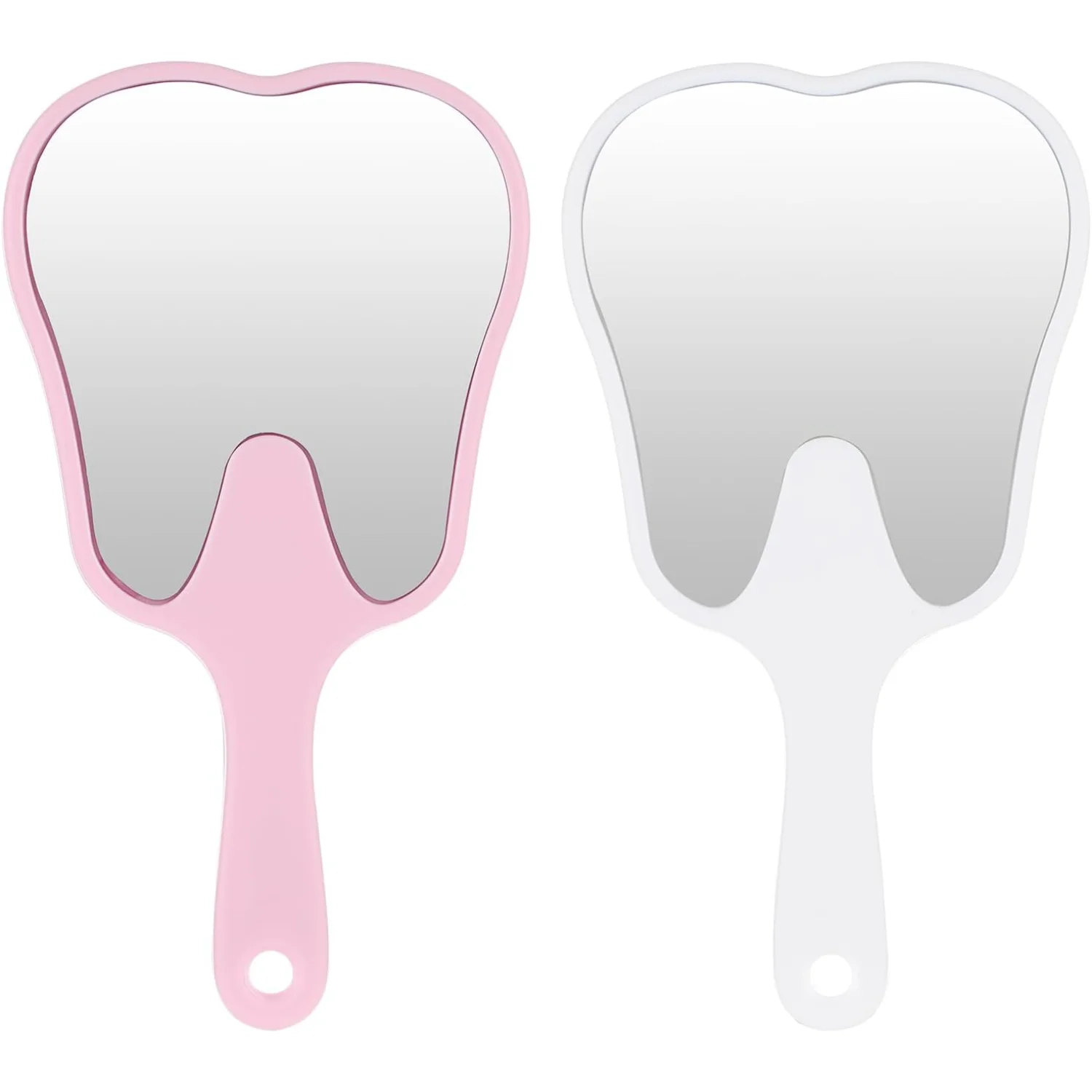 Handheld Mirrors Makeup Mirrors 2 Pcs Tooth Shaped Mirror Portable Cosmetic Mirror Cute Dental Mirrors Single Sided Vanity Mirro