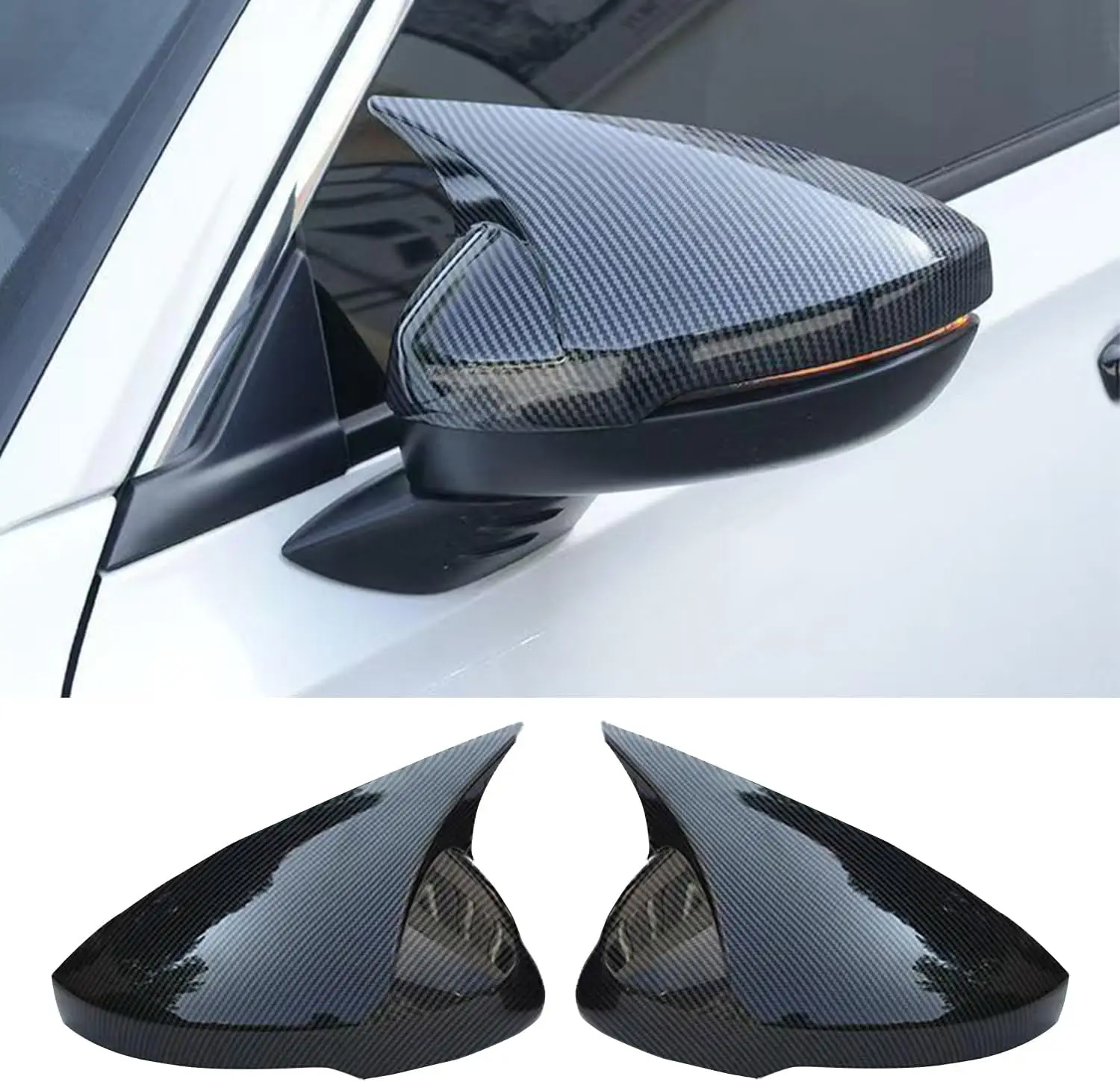 

2Pcs Glossy Black Side Mirror Cover for 2022-2026 Honda Civic Sport Exterior Rearview Mirror Guard Trim Accessories