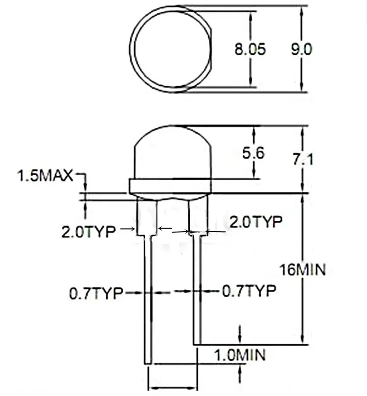 100 pces f8 alto brilho lanterna led contas 8mm led 0.75w luz branca chapéu de palha luz branca